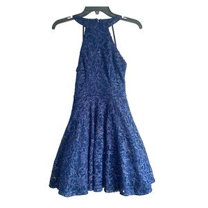 B SMART NAVY BLUE LACE PARTY DRESS